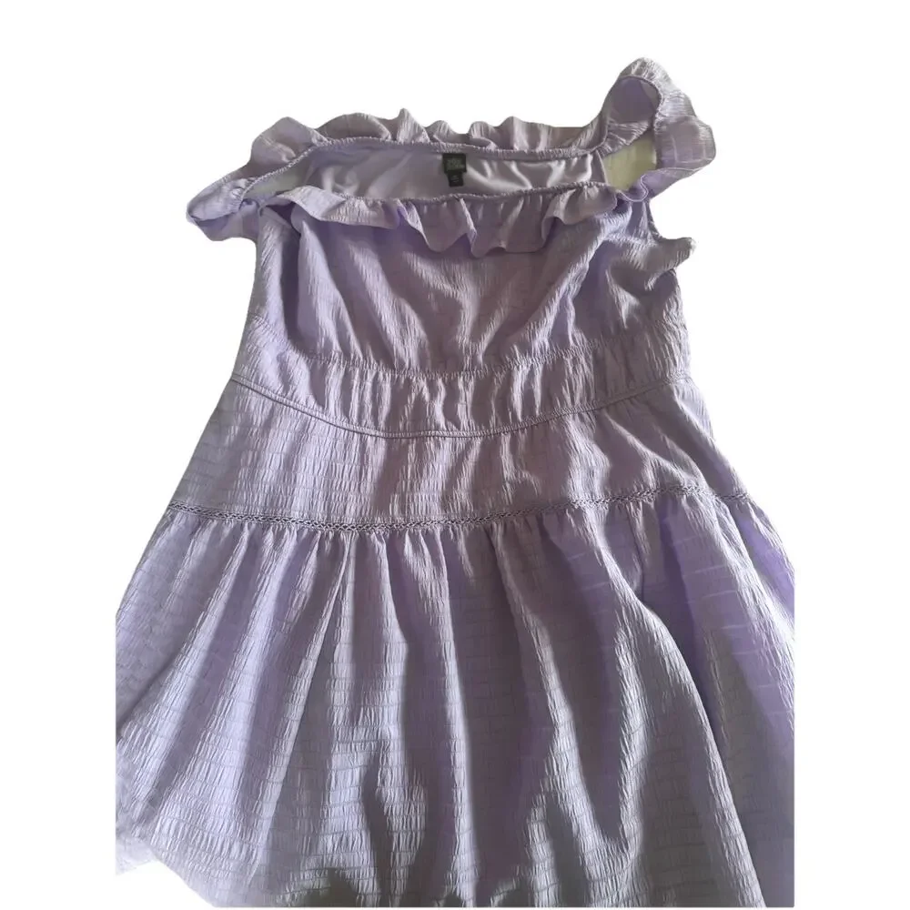 Women's‎ Plus XXL Ruffle Tiered Dress Lavendar Cottage Victorian Coquette Y2K